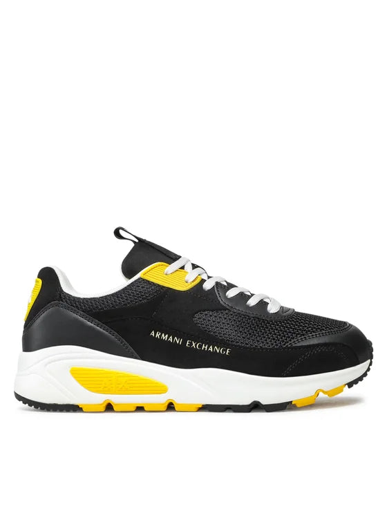 Armani Exchange Black Yellow Sneakers