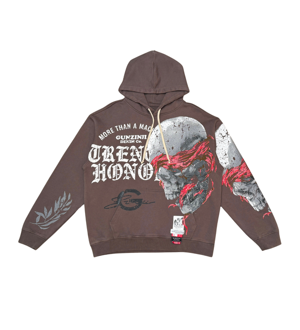 GUNZINII HONOR DARK BROWN HOODIE