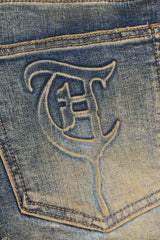 TRNCHS BLUE VINTAGE WASH "THUNDER" STACKED JEANS