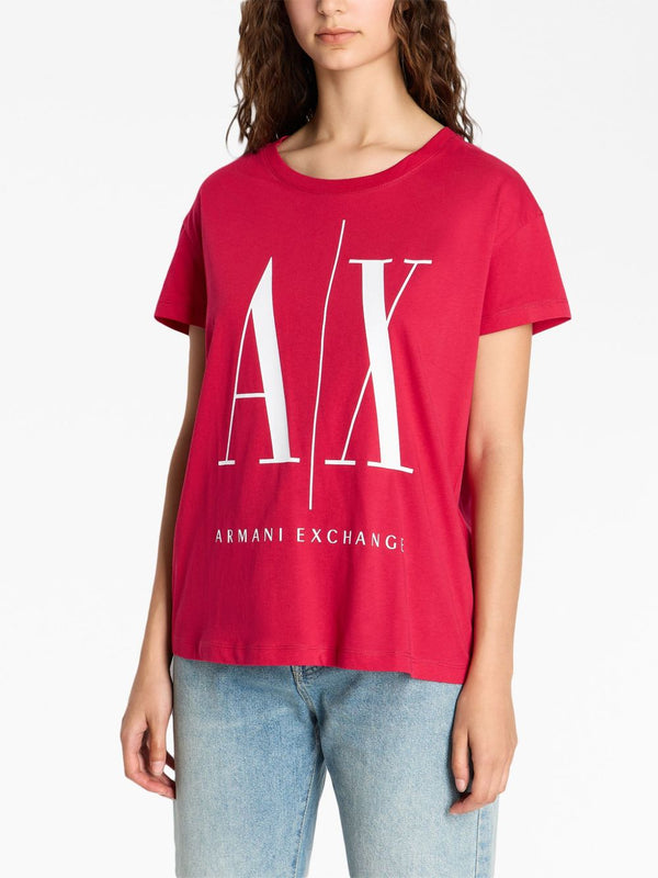 Armani Exchange women Red white Relaxed fit Tshirt