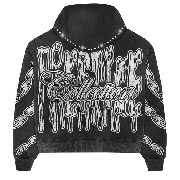 Prestige Drippy Rhinestone Hoodie Black