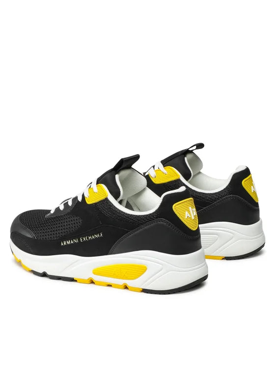 Armani Exchange Black Yellow Sneakers