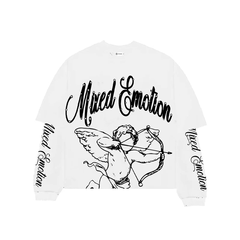 Mixed emotions White “Blur” Thermal Long Sleeve