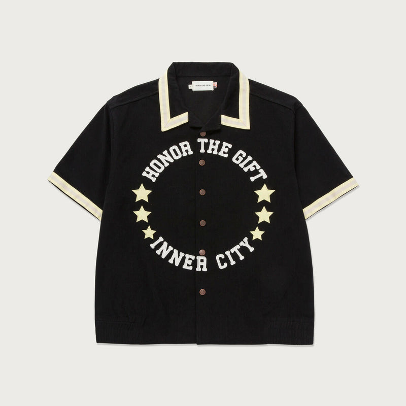 Honor the Gift TRADITION SS SNAP UP Button Up Black