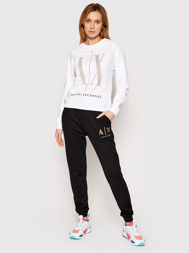 armani exchange white ,Gold sweatshirt