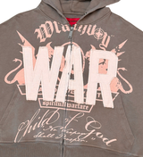 WAR ZIP CROPPED HOODIE