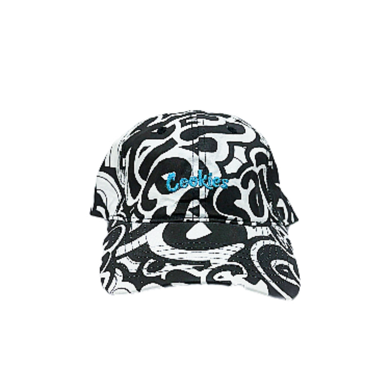 Cookies Blue Logo,Black, White Dad,Strap Back