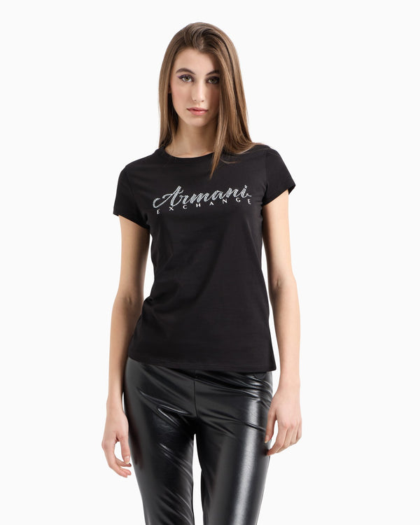 Armani Exchange women black white tshirt