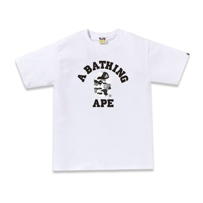 A Bathing Ape ABC Grey Camo College Tee - White