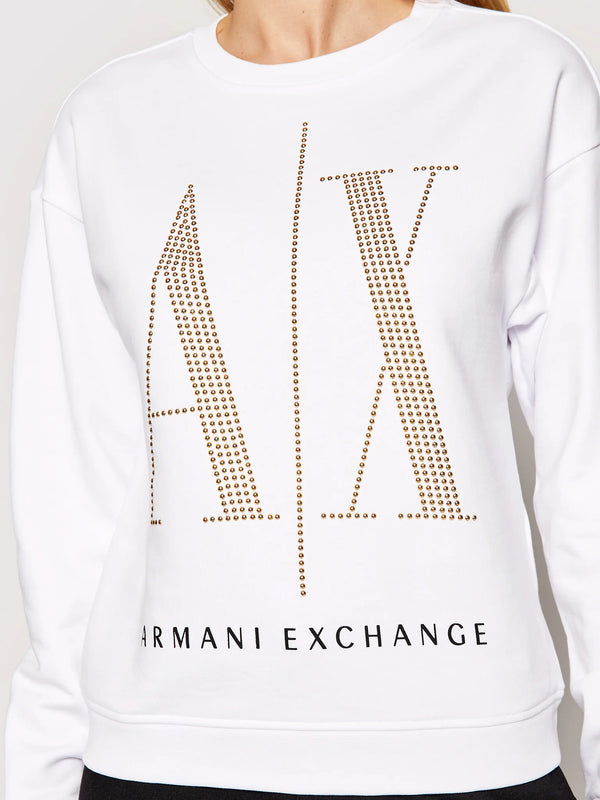 armani exchange white ,Gold sweatshirt
