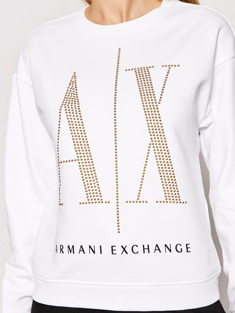 armani exchange white ,Gold sweatshirt