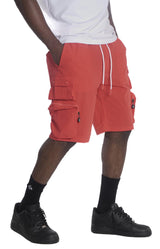 Makobi COLTON NYLON CARGO SHORTS BIG&TALL RED (M633)