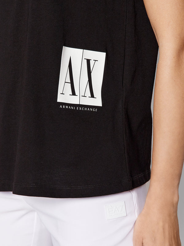 Armani Exchange women Black Regular fit Tshirt