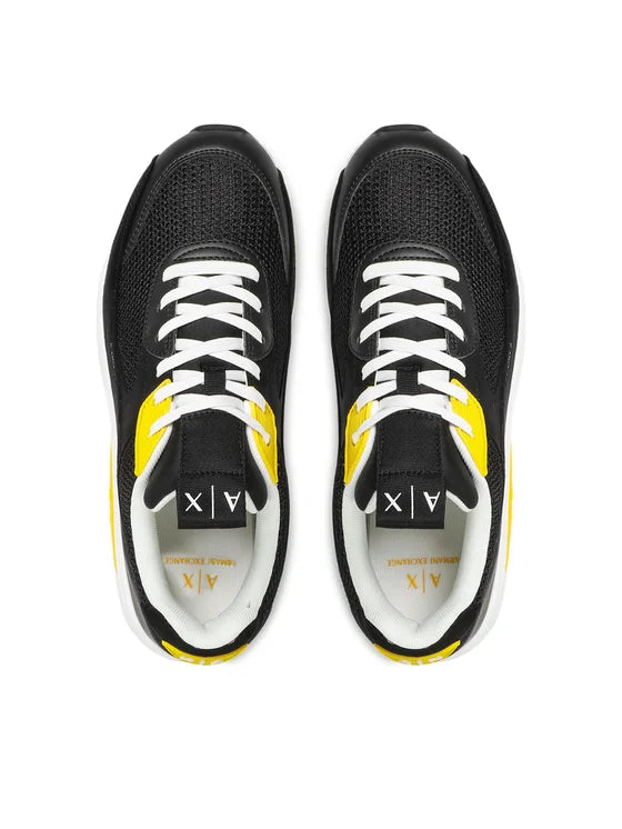 Armani Exchange Black Yellow Sneakers