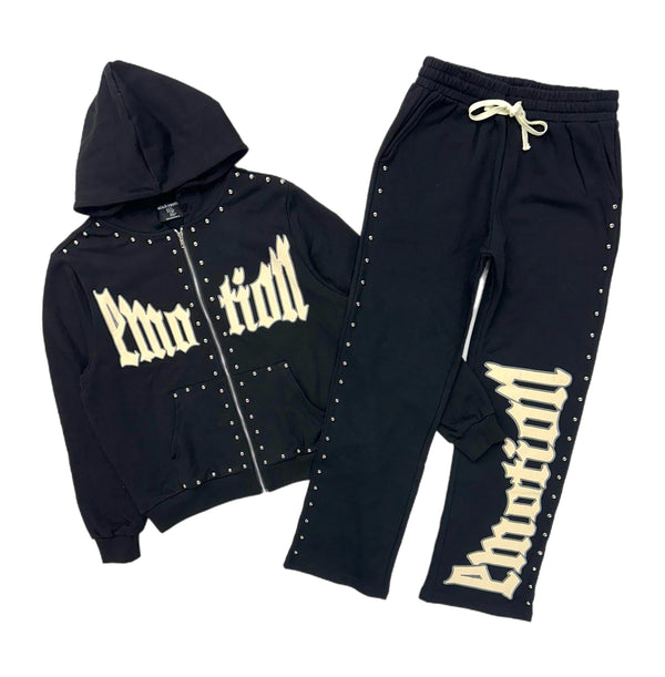 Mix emotions Black “Crown” Jogging Set