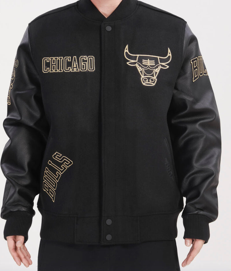 Pro standard CHICAGO BULLS BLACK & GOLD WOOL VARSITY JACKET