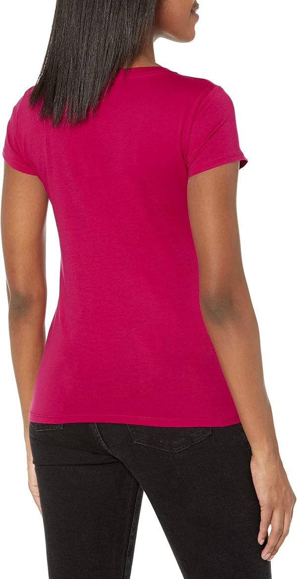 Armani Exchange women hot pink Stud tshirt