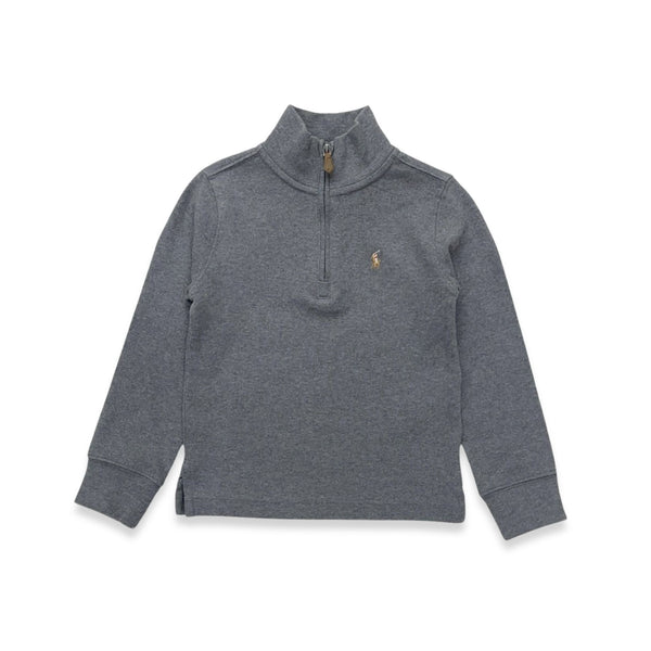 Polo Ralph Lauren (Boy 2-20) COTTON INTERLOCK QUARTER-ZIP PULLOVER GRAY