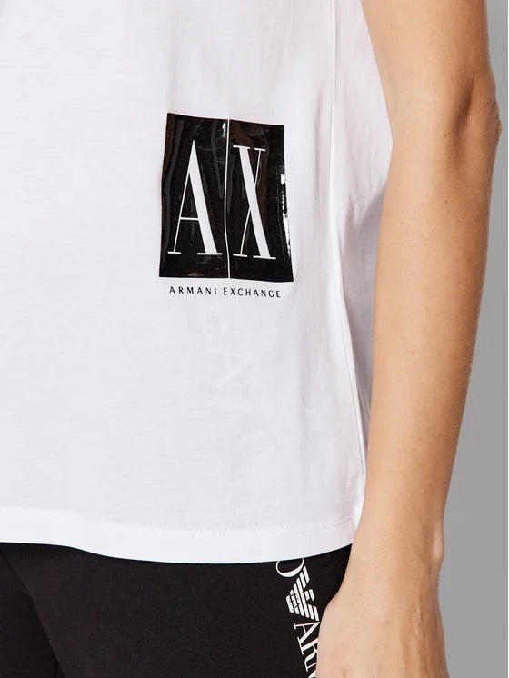 Armani Exchange Women White Regular Fit T-shirt