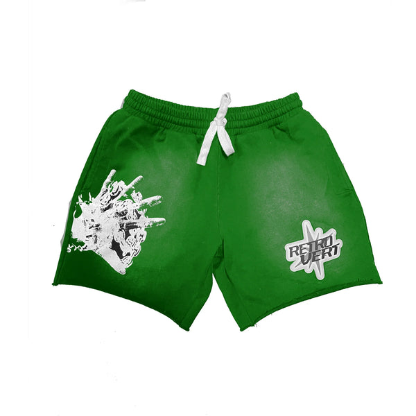 Retrovert SPIKED HANDS SHORTS GREEN