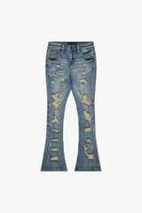 VALABASAS BREACH' STACKED FLARE DENIM