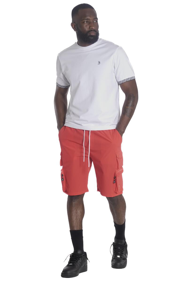 Makobi COLTON NYLON CARGO SHORTS BIG&TALL RED (M633)