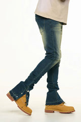 PHEELINGS

"EMOTIONALLY DRIVEN"FLARE STACK DENIM (MEDIUM BLUE VINTAGE WASH)