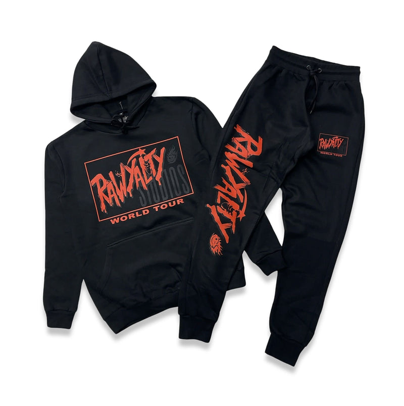 Rawyalty Black Red Jogger set Black