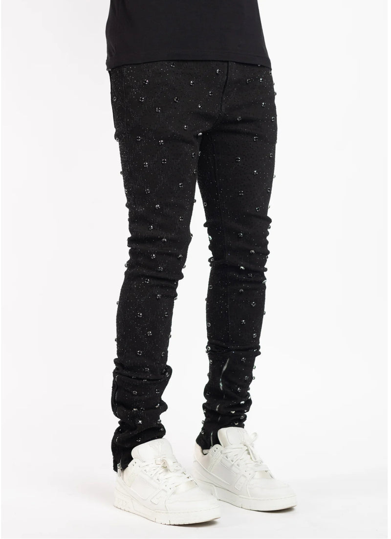 Guapi Black Embellished Denim