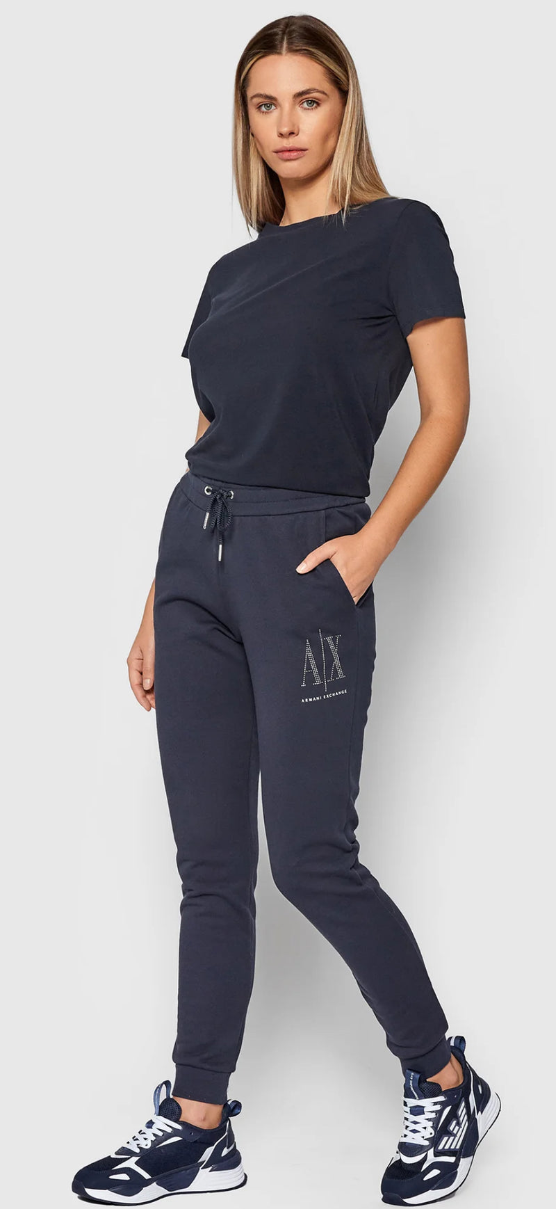 armani exchange navy trouser