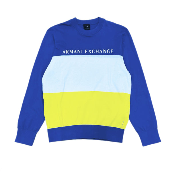 Armani exchange blue,white yellow sweatshirt