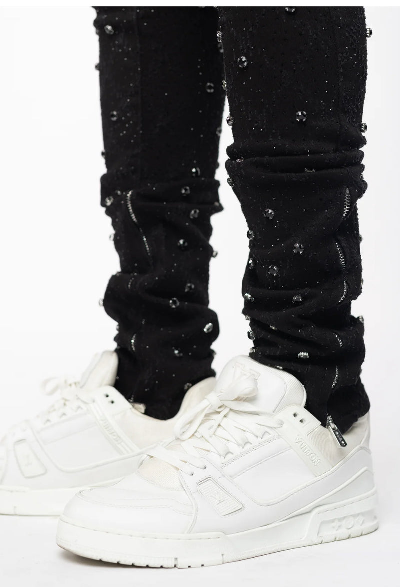 Guapi Black Embellished Denim