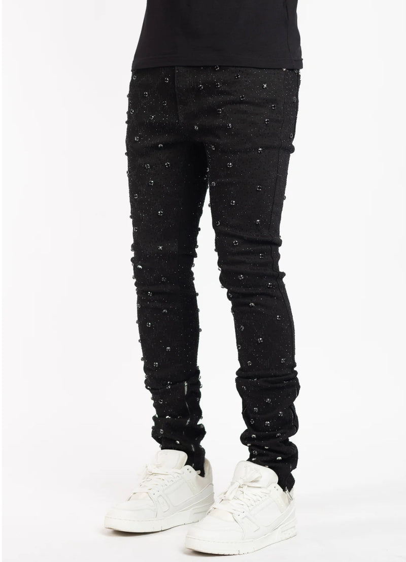 Guapi Black Embellished Denim