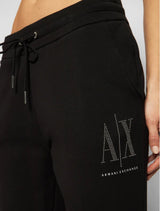 armani exchange sweatpants black silver stud