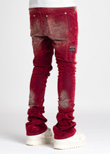 Guapi Velvet Red Carpenter Stacked Denim