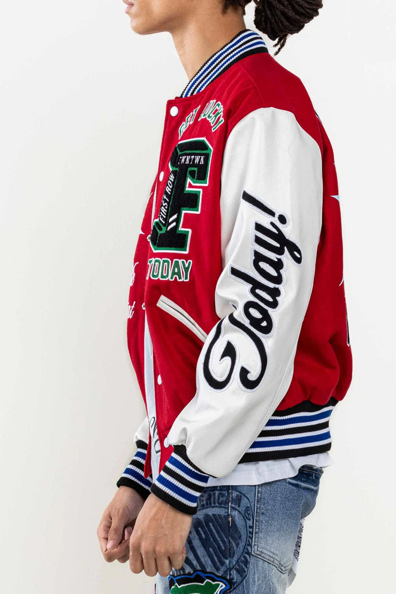 First Row GET LUCKY TODAY VARSITY JACKET (FRJ0044)