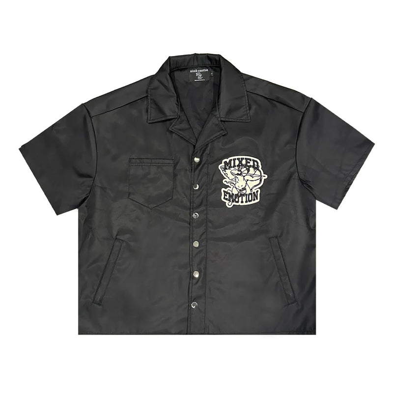 MIXED EMOTION Black “Angel” Nylon Shirt