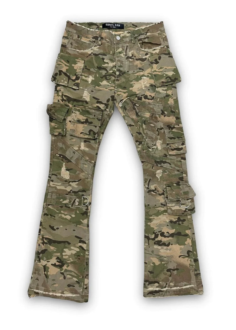 ESNTL LAB “CAMO” GREEN STACKED JEANS