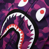 A bathing ape Color camo Purple Shark Full Zip Hoodie