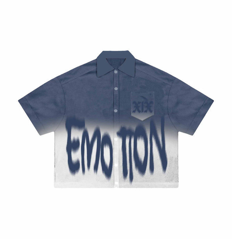 Mixed Emotion Blue “XIX” Button Up Shirt