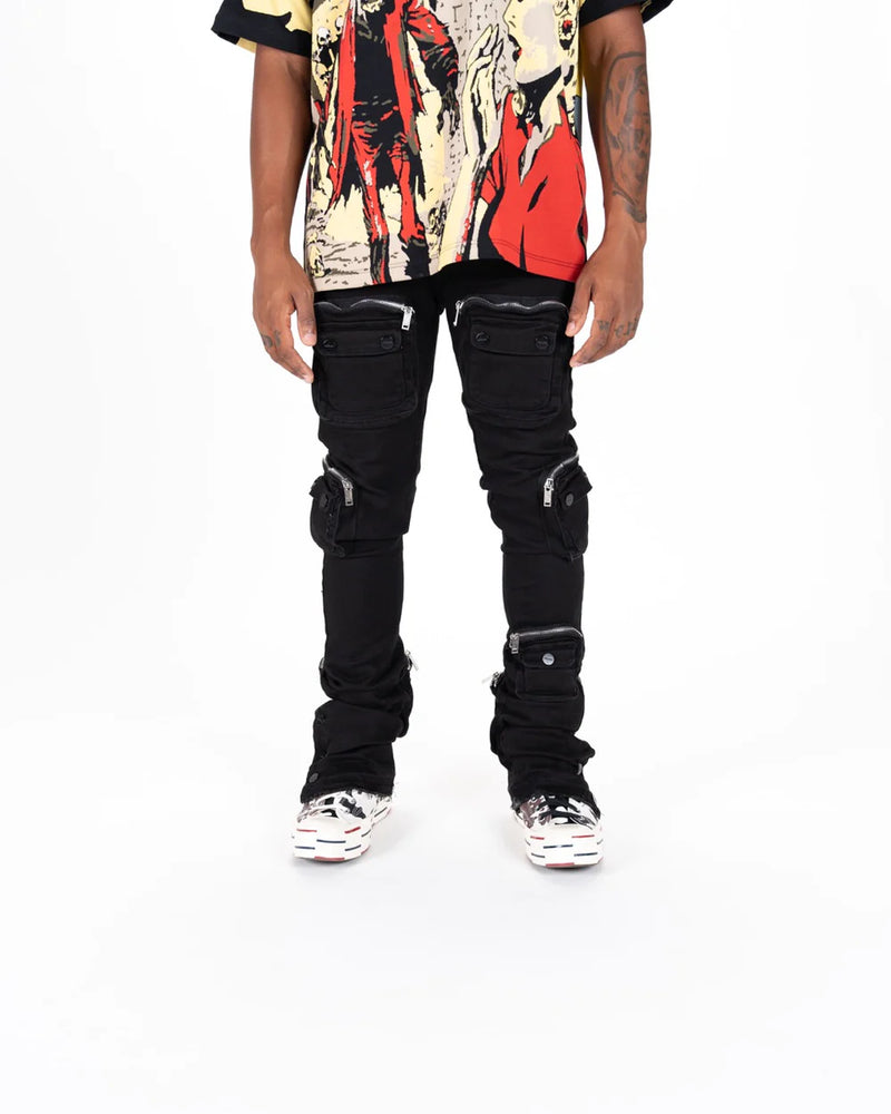 PHEELINGS

"JOURNEY TO GREATNESS" CARGO FLARE STACK DENIM