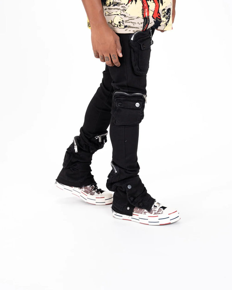 PHEELINGS

"JOURNEY TO GREATNESS" CARGO FLARE STACK DENIM