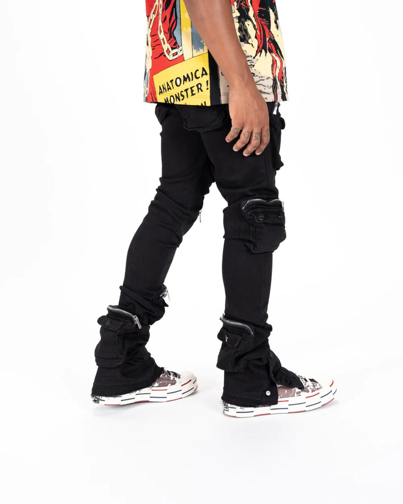 PHEELINGS

"JOURNEY TO GREATNESS" CARGO FLARE STACK DENIM