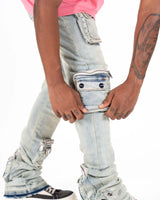 PHEELINGS

"JOURNEY TO GREATNESS" CARGO FLARE STACK DENIM