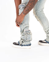 PHEELINGS

"JOURNEY TO GREATNESS" CARGO FLARE STACK DENIM