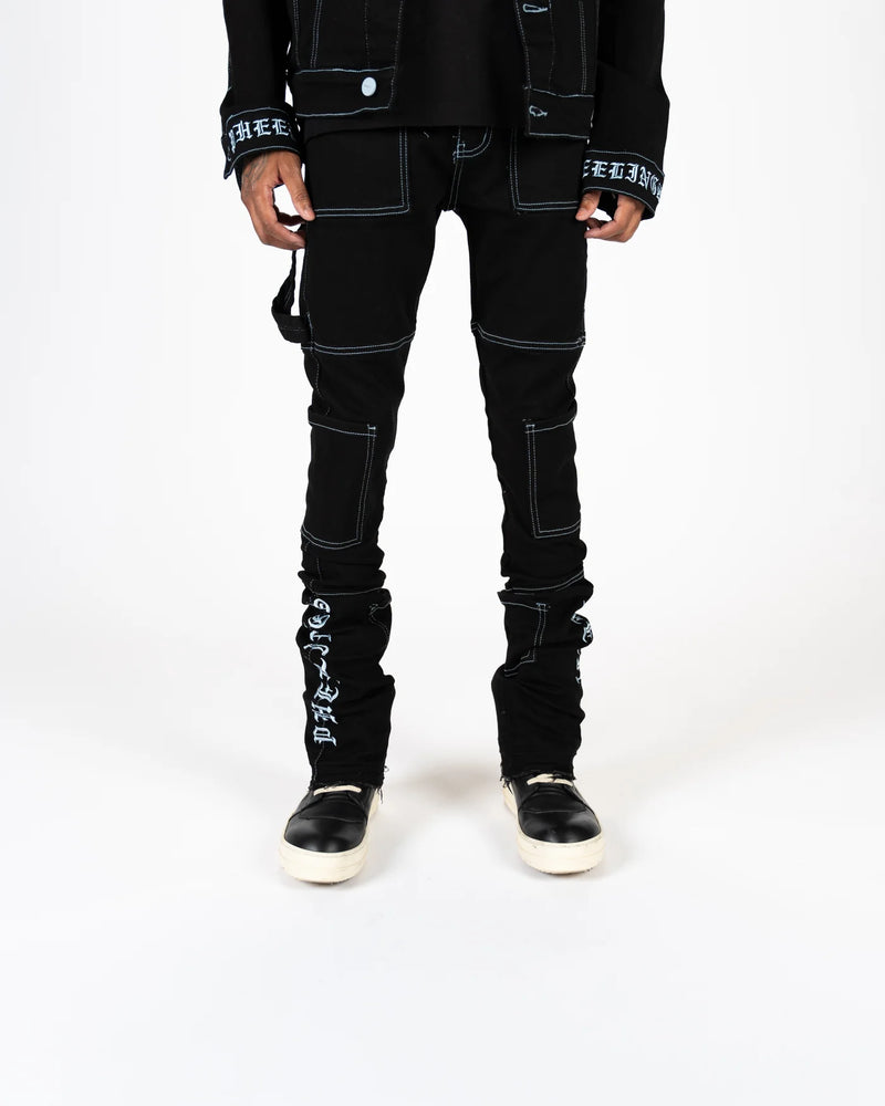 PHEELINGS "DEFYING ODDS" CARGO FLARE STACK DENIM