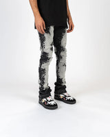 PHEELINGS "SCARRED BY" FLARE STACK DENIM