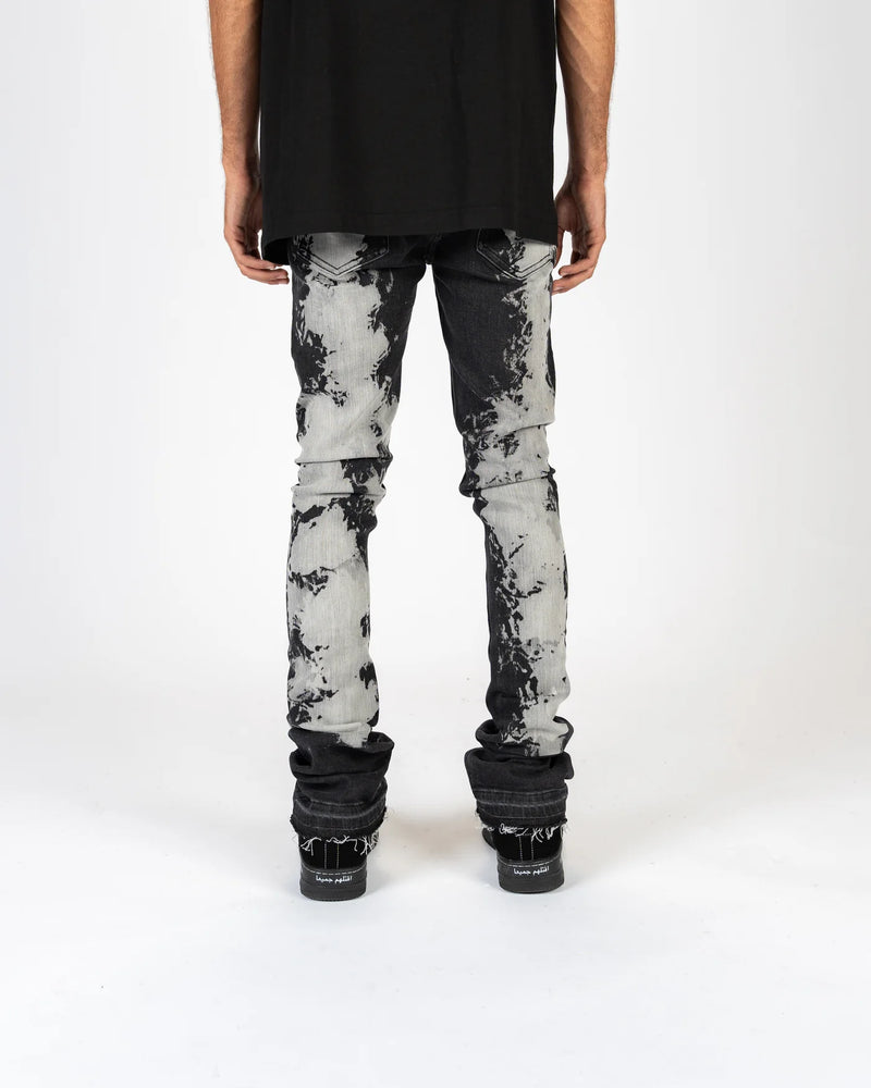 PHEELINGS "SCARRED BY" FLARE STACK DENIM