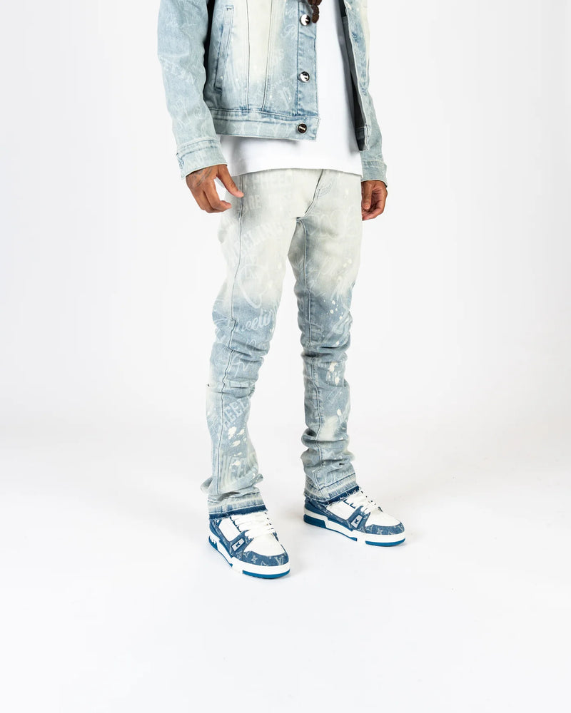 PHEELINGS "JOYFUL JOURNEY" FLARE STACK DENIM