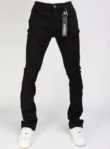 Politics Jeans - Mac - Embroidered Skinny Stacked Flare - Black And White - 509